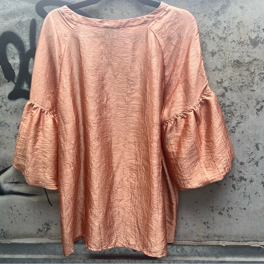 Crinkle Silk Romantic Ruffled Top - Picture 3 of 11